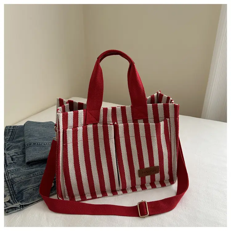 Striped Canvas Crossbody Tote Bag for Women 2024 — feature 17