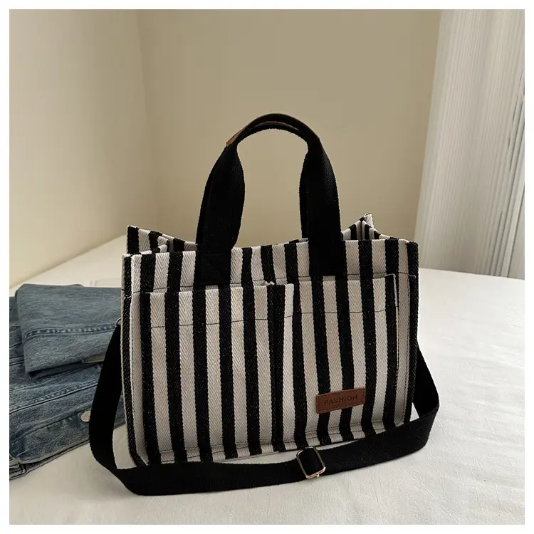 Striped Canvas Crossbody Tote Bag for Women 2024 — feature 18