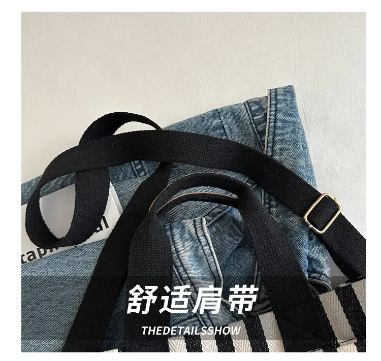 Striped Canvas Crossbody Tote Bag for Women 2024 — feature 5