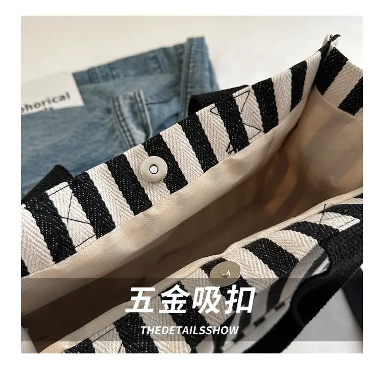 Striped Canvas Crossbody Tote Bag for Women 2024 — feature 7