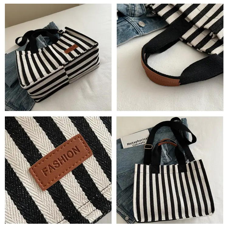 Striped Canvas Crossbody Tote Bag for Women 2024 — feature 9