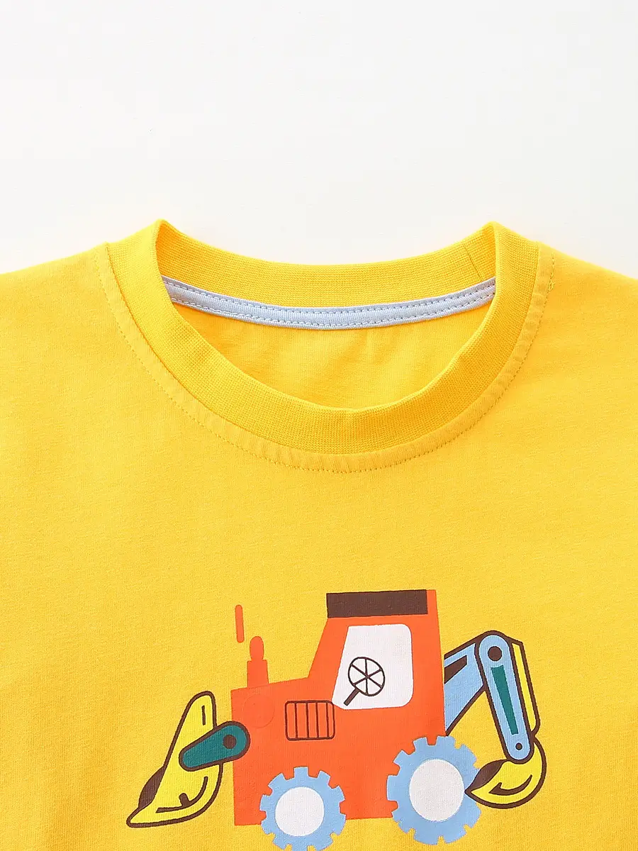 2026 Boys Long Sleeve Printed T-Shirt Yellow - Image 4