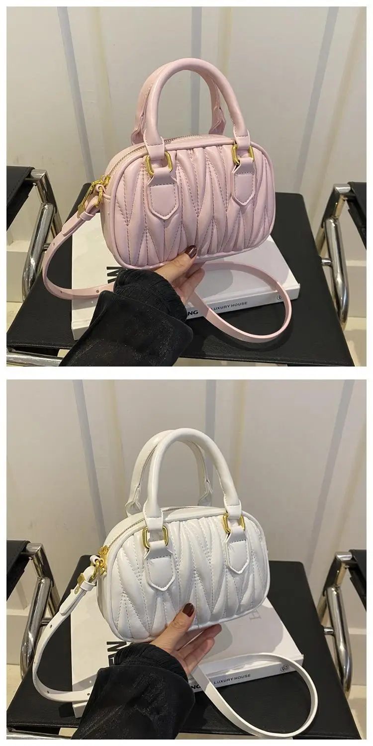 Black Pleated Shoulder Bag for Girls Princess Design — feature 12