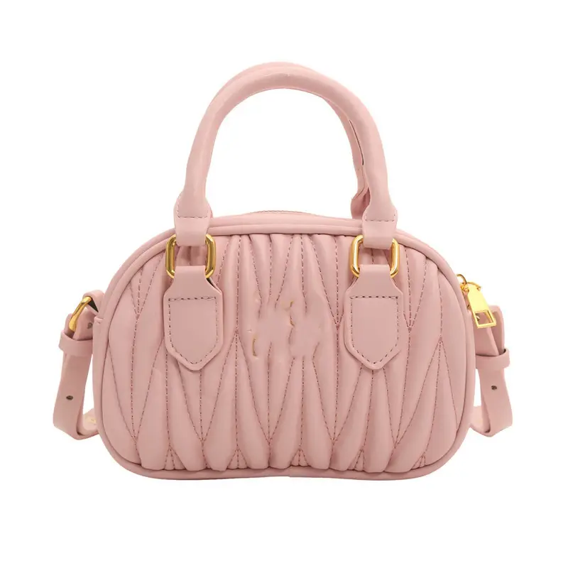 Black Pleated Shoulder Bag for Girls Princess Design - Image 3