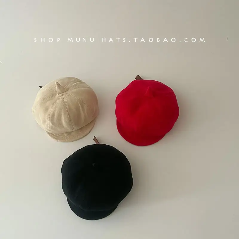 Beige Octagonal Baby Cap for Men Women - Image 7