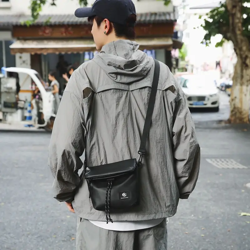 Japanese Casual Crossbody Bag for Men Women Black