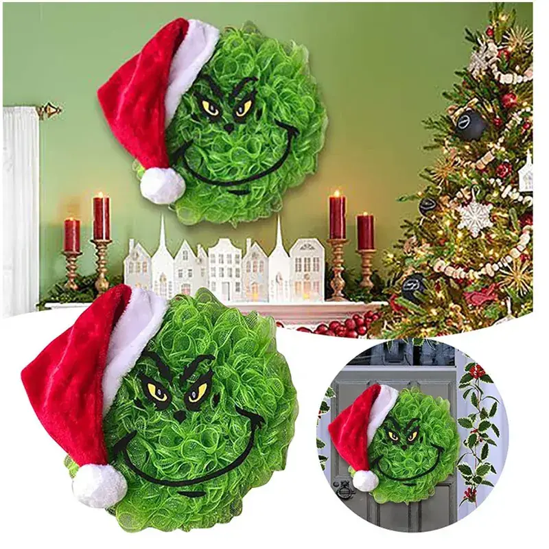 Grinch Ghost Halloween Wreath 2022 Cross-Border Hot Selling Decor