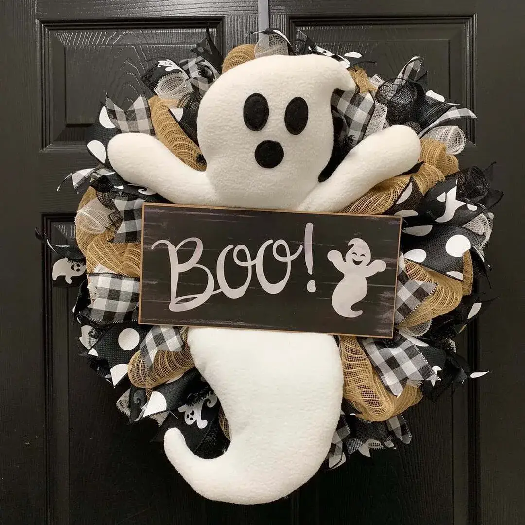 Grinch Ghost Halloween Wreath 2022 Cross-Border Hot Selling Decor
