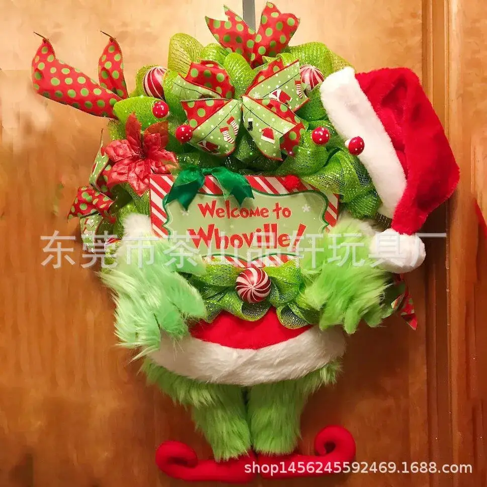 Grinch Ghost Halloween Wreath 2022 Cross-Border Hot Selling Decor