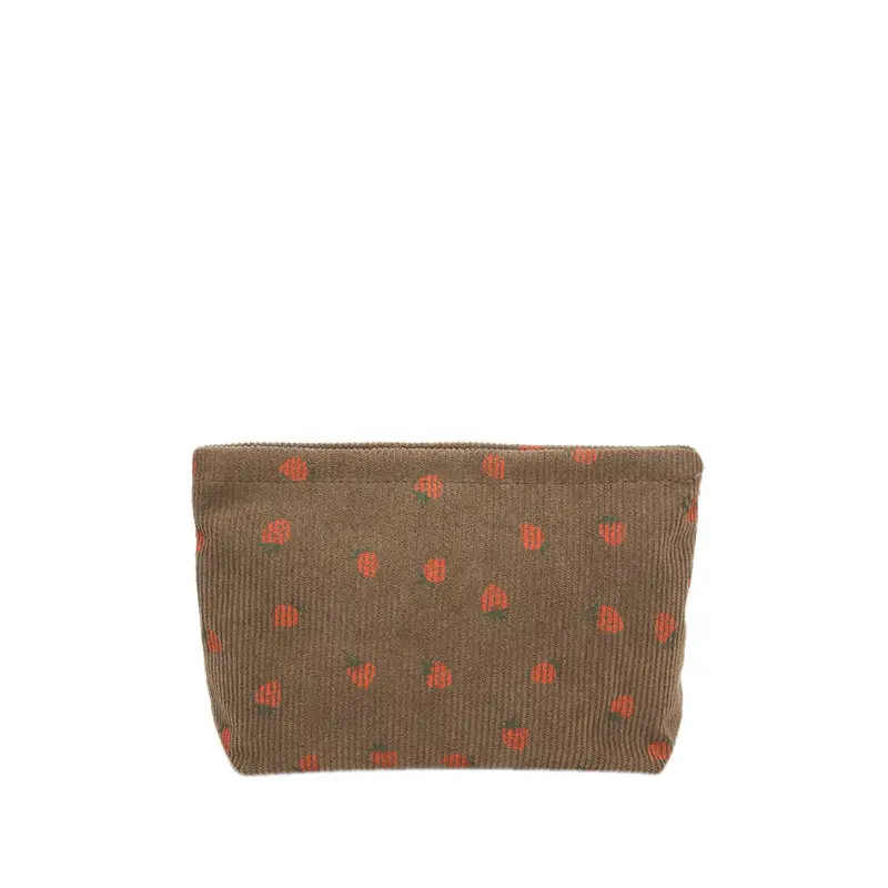 Strawberry Print Corduroy Shoulder Bag Large Capacity