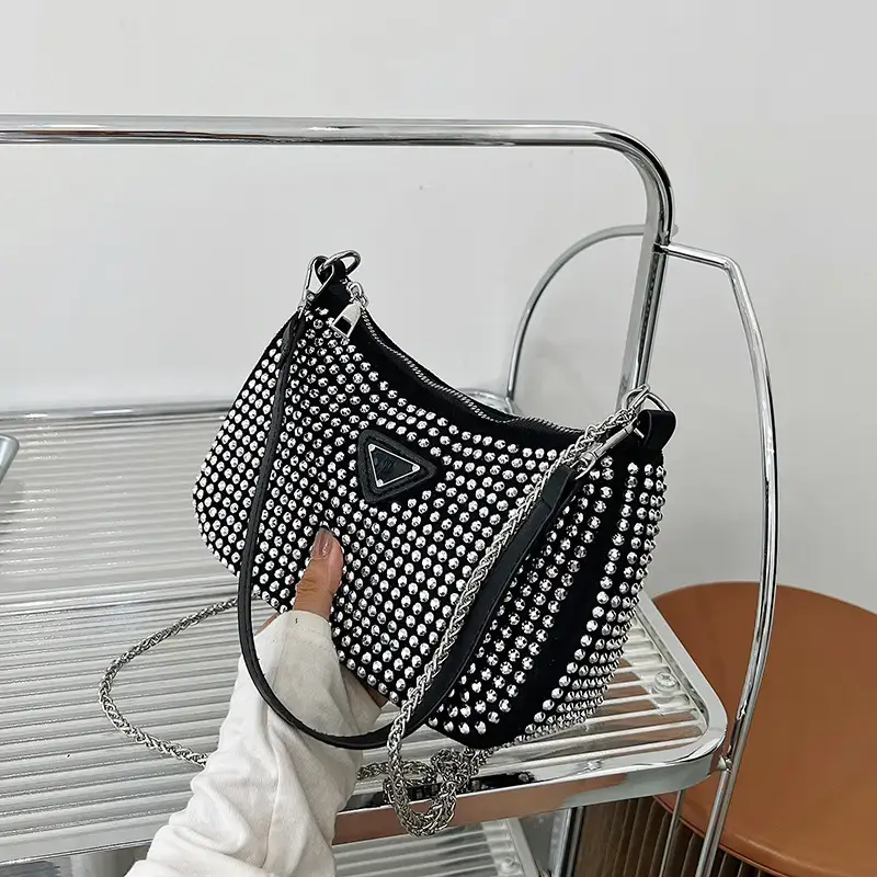 Women's Bright Diamond Chain Crossbody Bag Set - Image 5