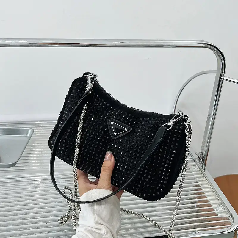 Women's Bright Diamond Chain Crossbody Bag Set - Image 6