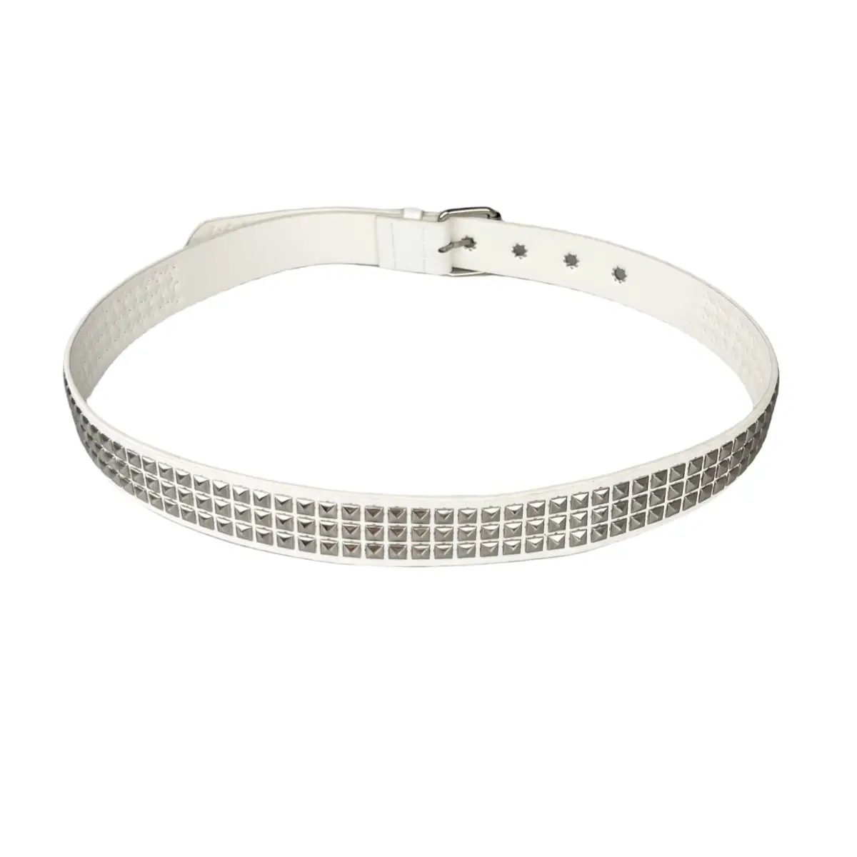 Women's Square Beads Rivet Belt with Eyelet Decor - Image 4