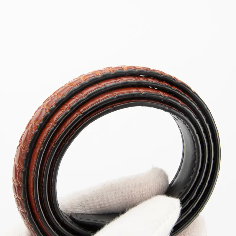 Gold Plated Women's Leather Belt with Double Chain Closure - Image 5