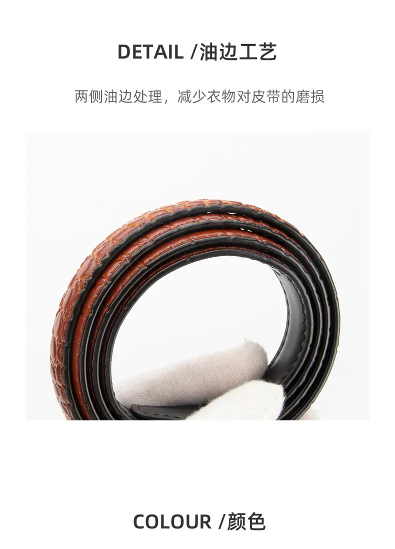 Gold Plated Women's Leather Belt with Double Chain Closure — feature 7