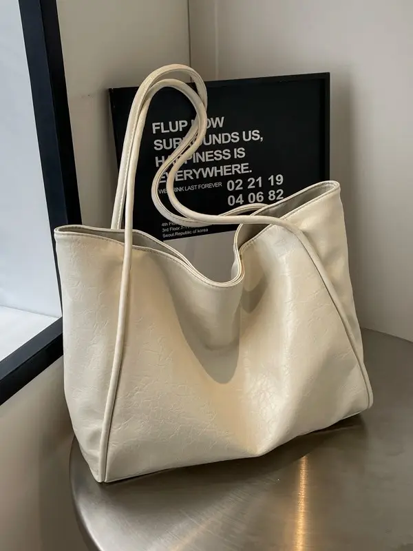 Silver Metallic Large Tote Bag Women 2024 - Image 7