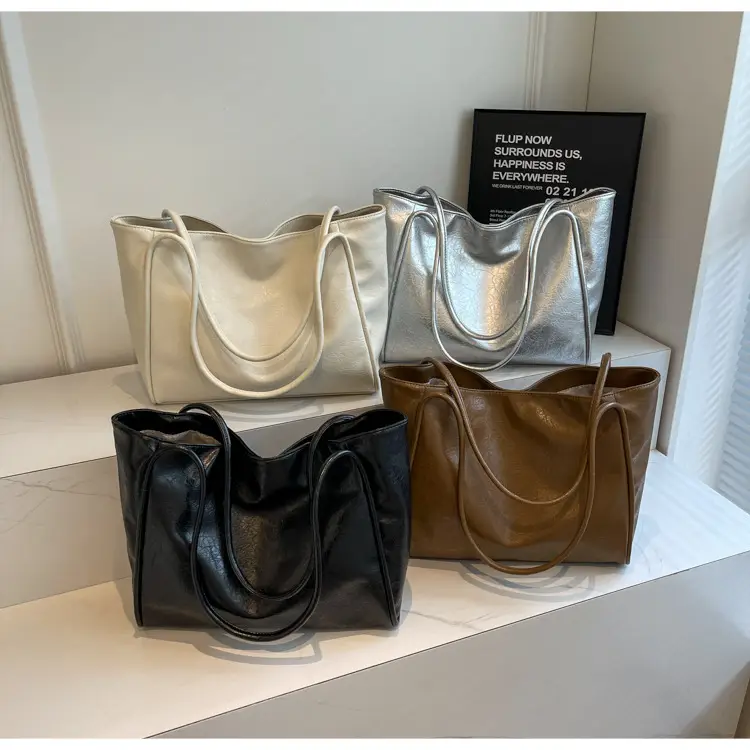 Silver Metallic Large Tote Bag Women 2024 — feature 1