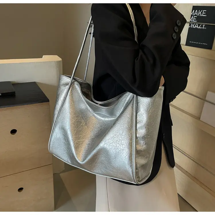 Silver Metallic Large Tote Bag Women 2024 — feature 24
