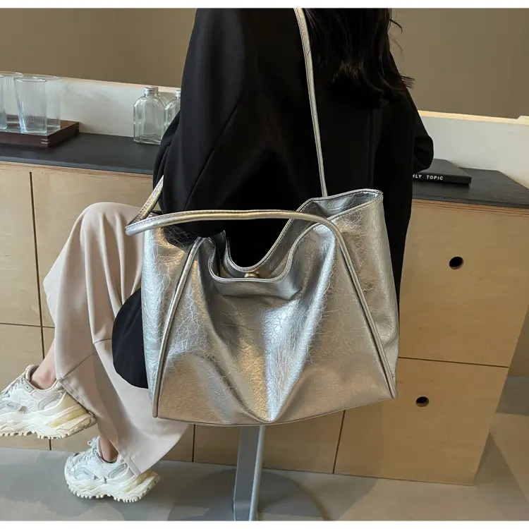 Silver Metallic Large Tote Bag Women 2024 — feature 25