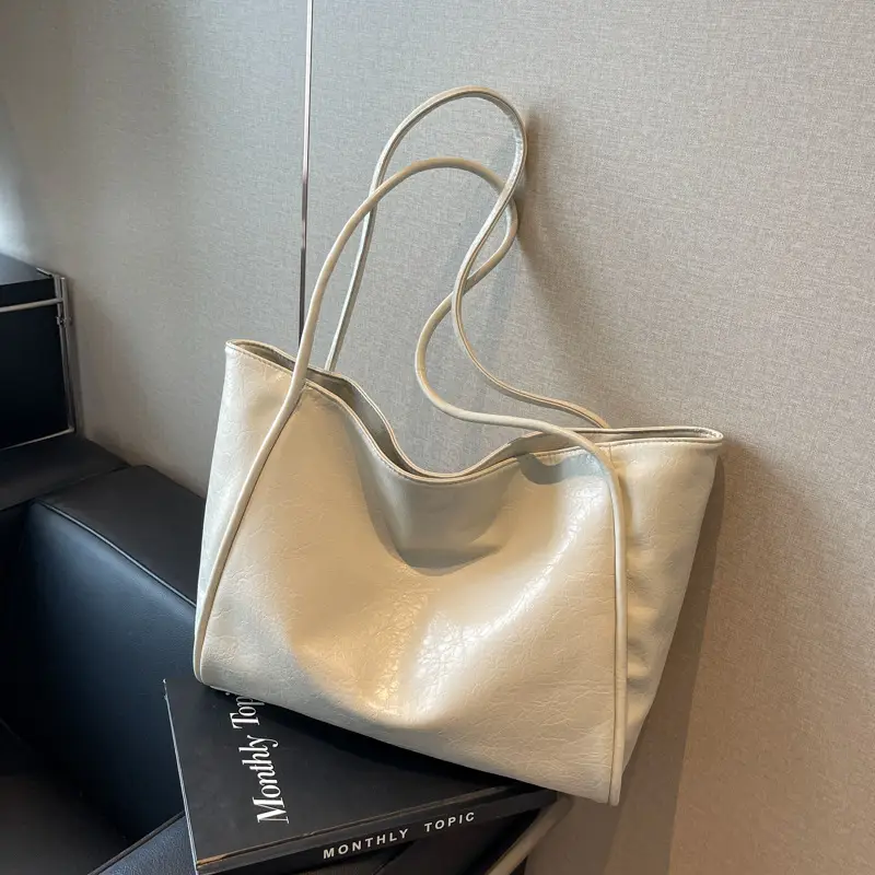 Silver Metallic Large Tote Bag Women 2024 - Image 2