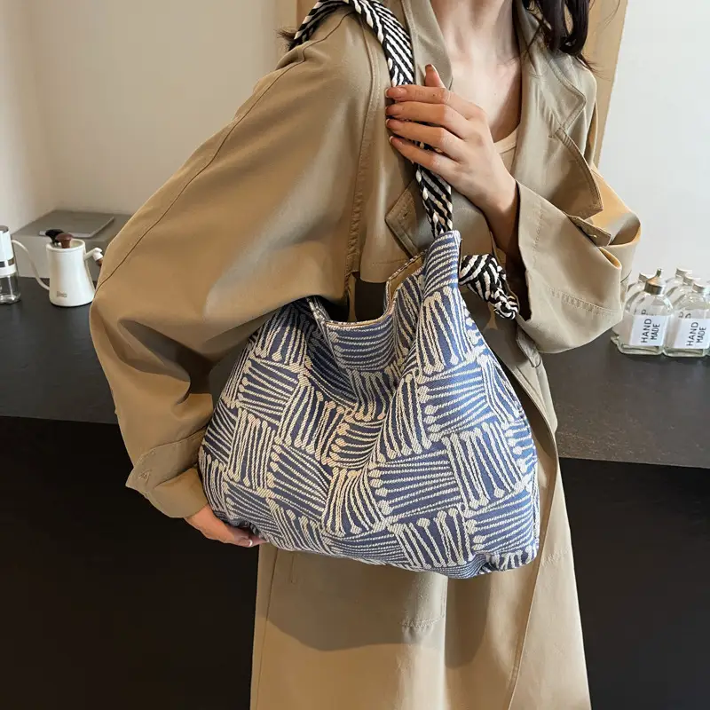 Women's Striped Zip Shoulder Crossbody Bag 2024 - Image 11