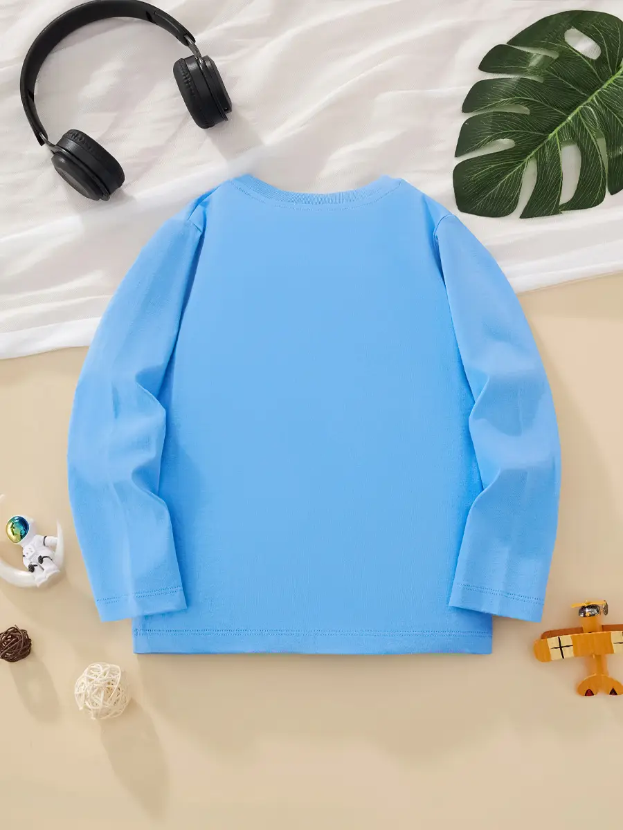 Little Boys Super Express Train Graphic Sweatshirt Blue - Image 3