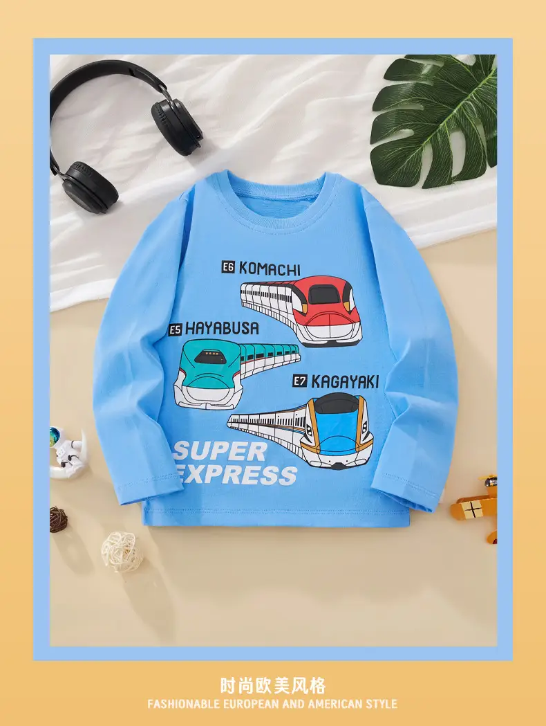 Little Boys Super Express Train Graphic Sweatshirt Blue — feature 3
