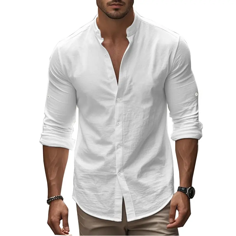 Men's Black Long Sleeve Button Down Shirt Large