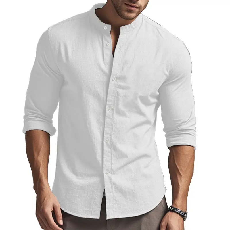 Men's Black Long Sleeve Button Down Shirt Large — feature 3