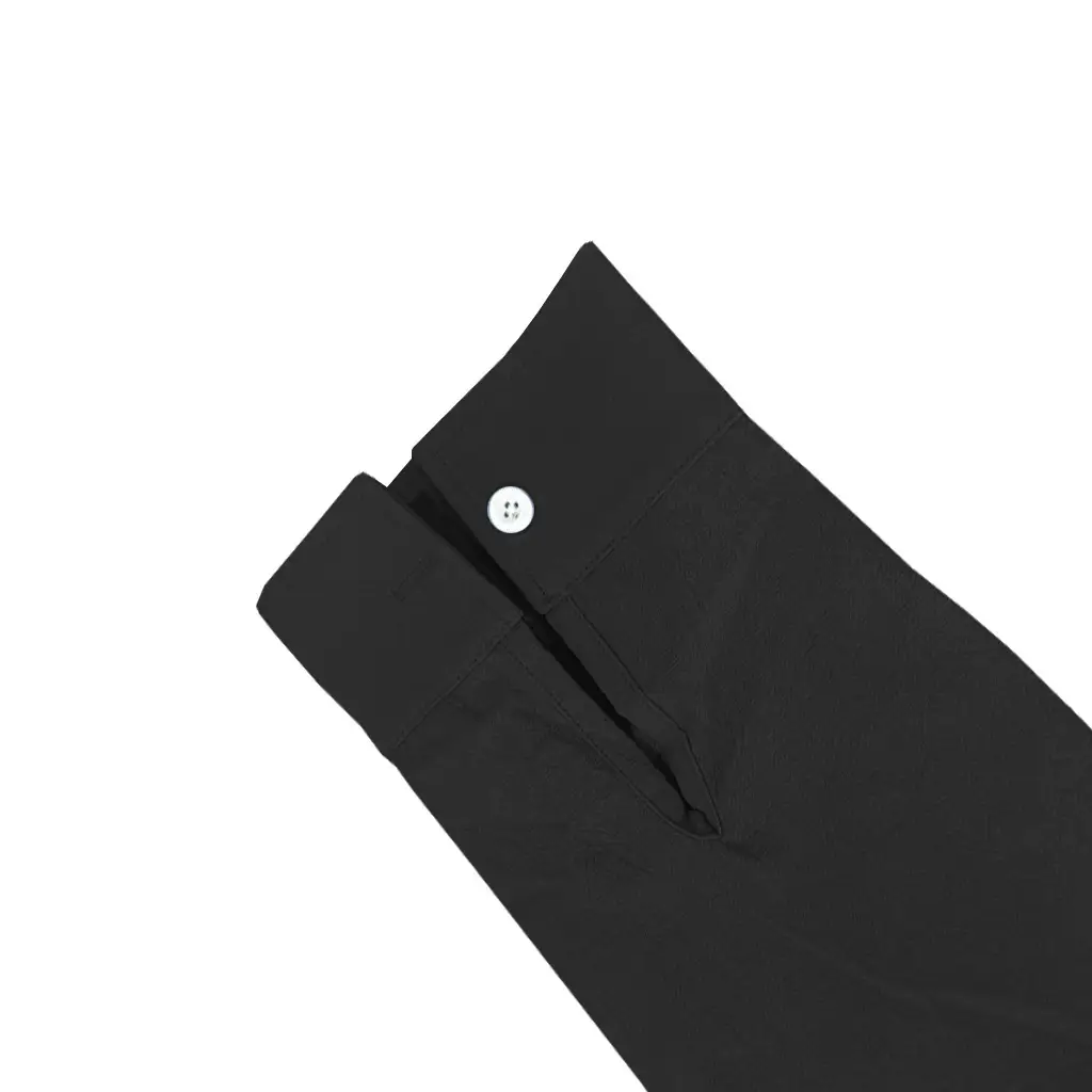 Men's Black Long Sleeve Button Down Shirt Large — feature 34