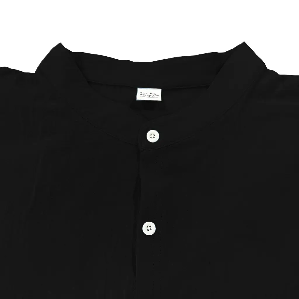 Men's Black Long Sleeve Button Down Shirt Large — feature 35