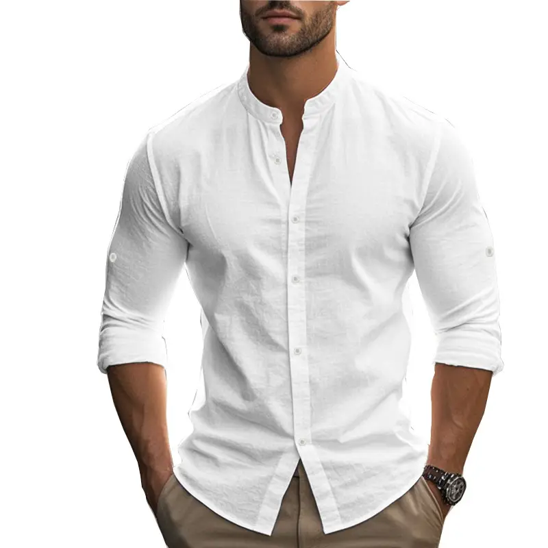 Men's Black Long Sleeve Button Down Shirt Large — feature 4