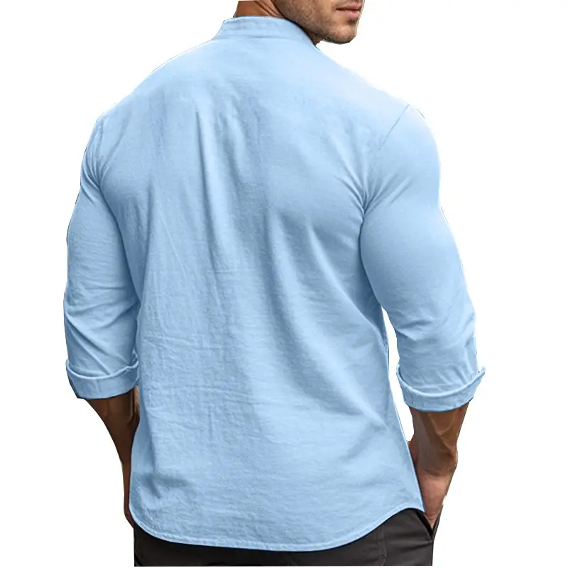 Men's Black Long Sleeve Button Down Shirt Large — feature 42