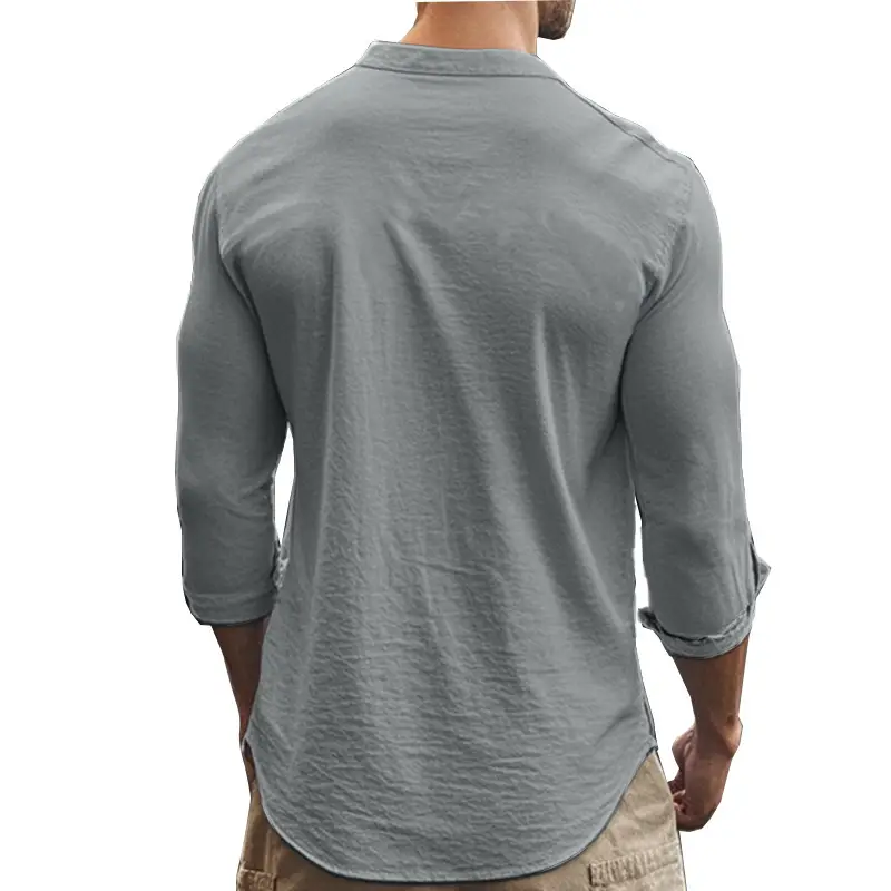 Men's Black Long Sleeve Button Down Shirt Large — feature 51