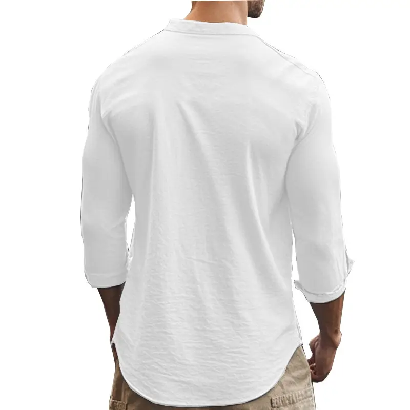 Men's Black Long Sleeve Button Down Shirt Large — feature 6