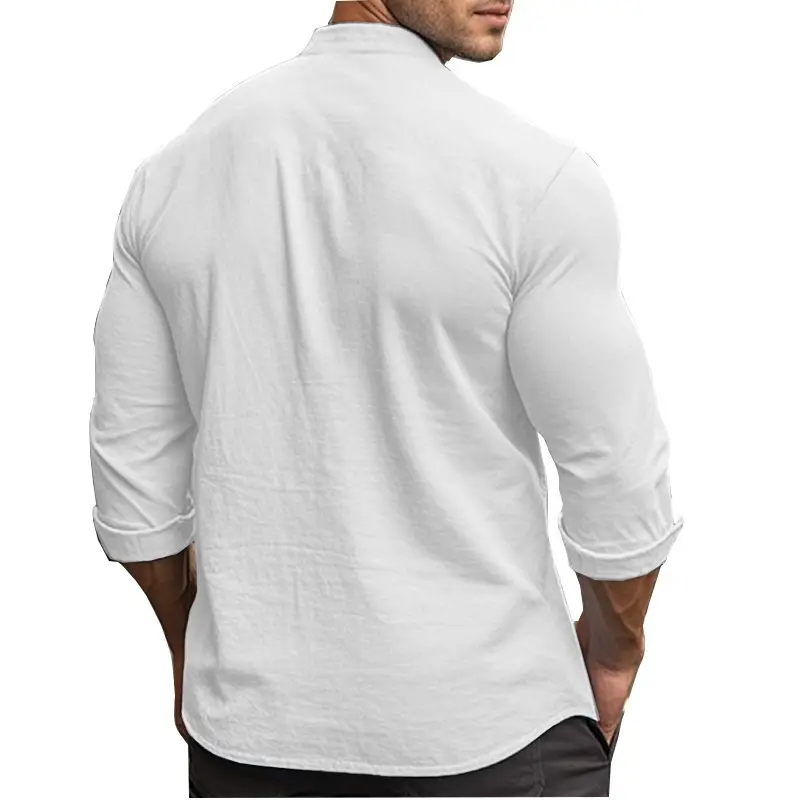 Men's Black Long Sleeve Button Down Shirt Large — feature 7