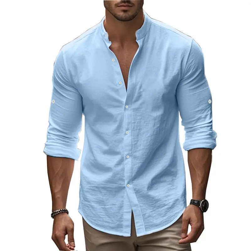Men's Black Long Sleeve Button Down Shirt Large