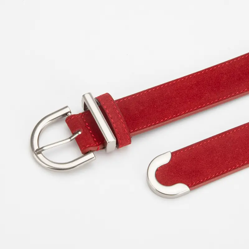Frosted Leather Belt Women's Brown Retro Style - Image 12