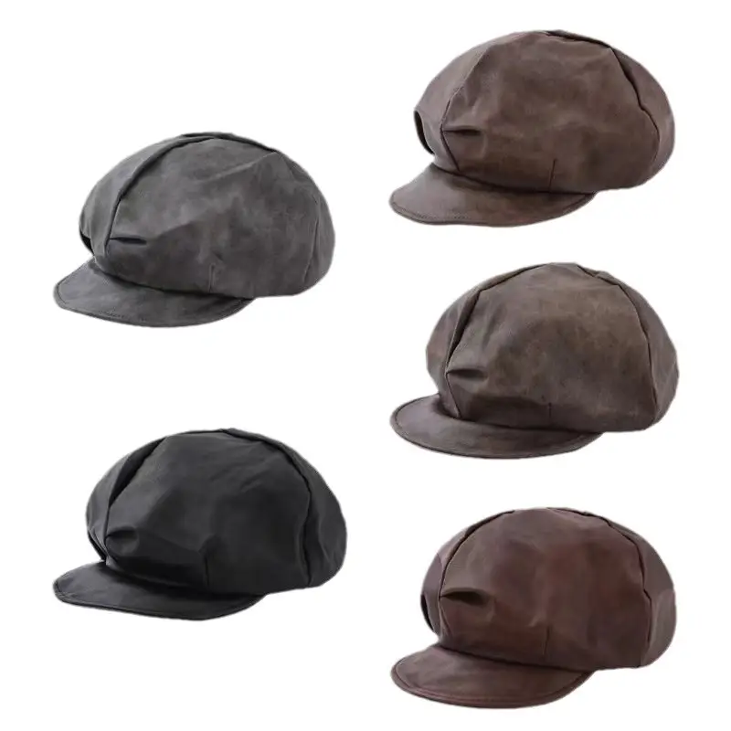 Soft-brimmed Octagonal Hat for Kids Black Winter - Image 6