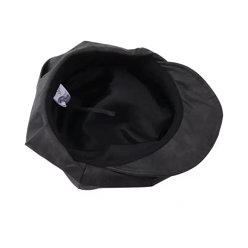 Soft-brimmed Octagonal Hat for Kids Black Winter — feature 9