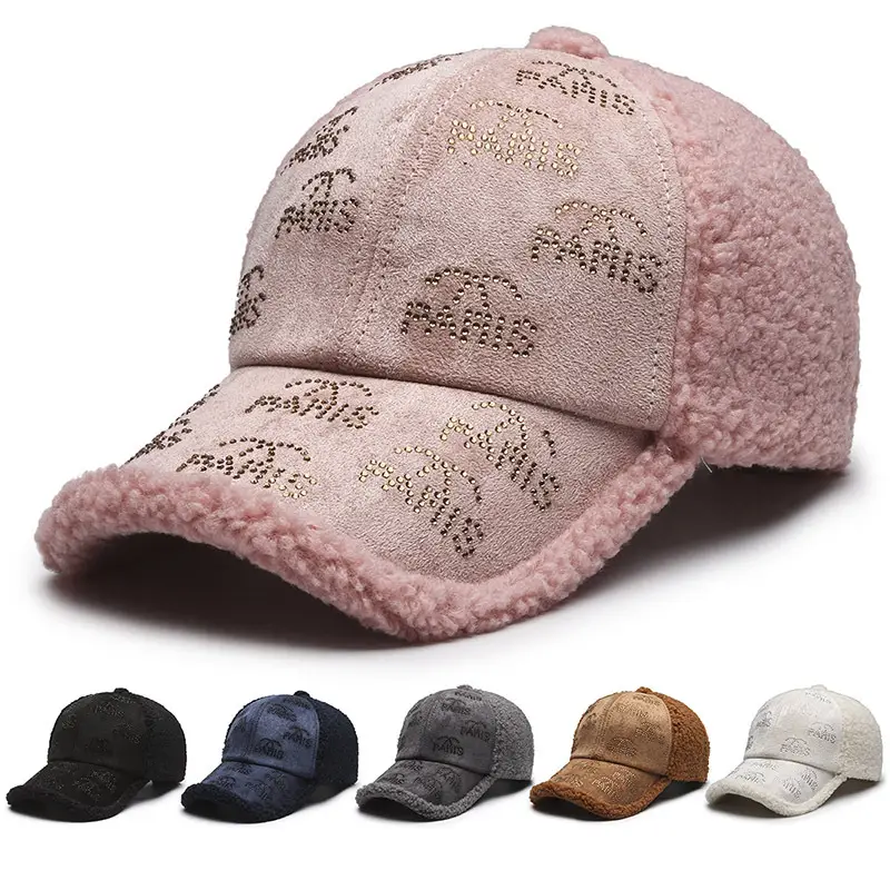 Winter Korean Bear Embroidered Wool Cap Brown - Image 8