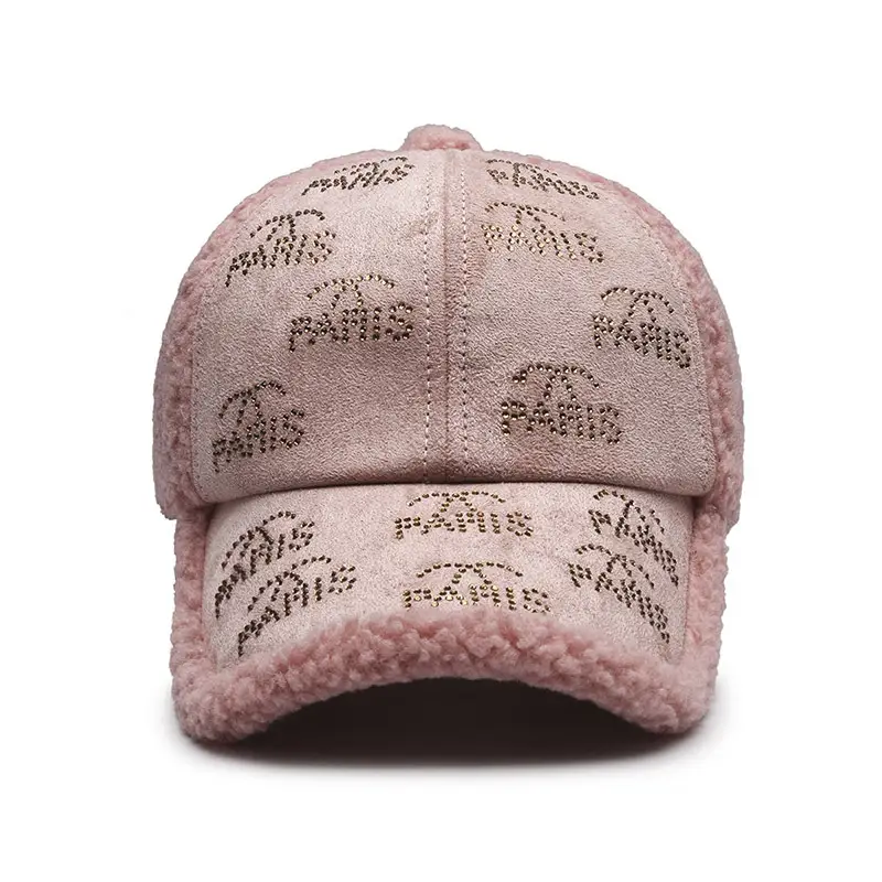 Winter Korean Bear Embroidered Wool Cap Brown - Image 12