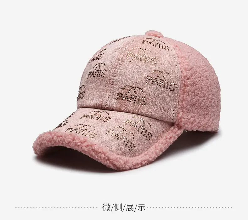Winter Korean Bear Embroidered Wool Cap Brown — feature 9