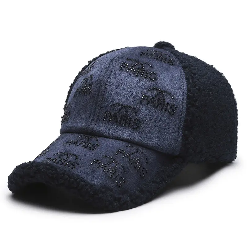 Winter Korean Bear Embroidered Wool Cap Brown - Image 2