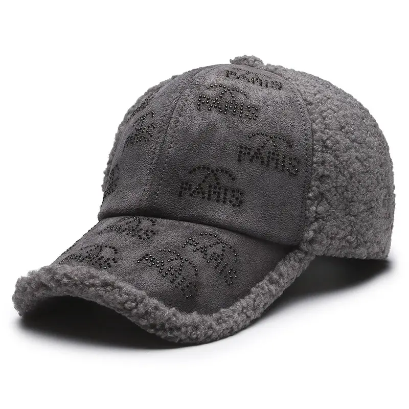 Winter Korean Bear Embroidered Wool Cap Brown - Image 4
