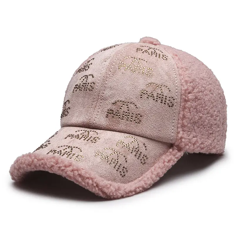 Winter Korean Bear Embroidered Wool Cap Brown - Image 5
