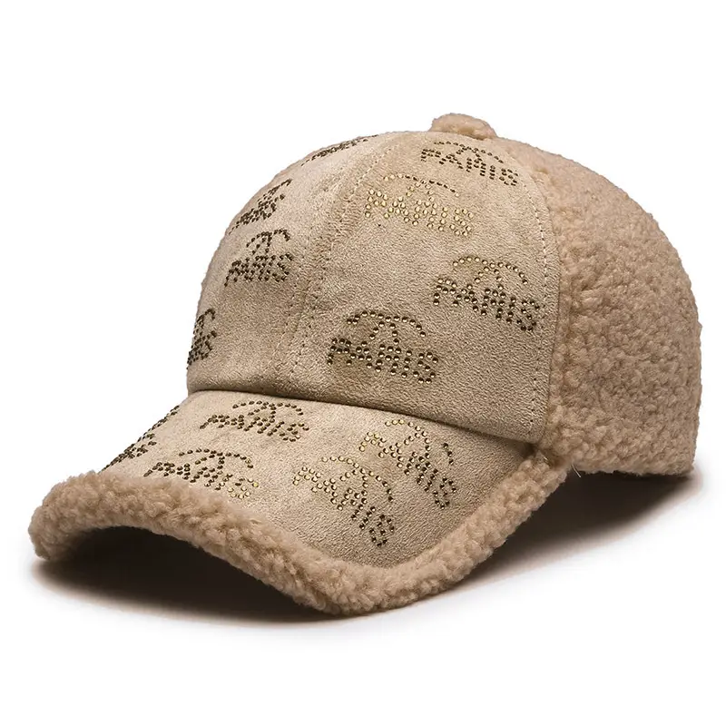 Winter Korean Bear Embroidered Wool Cap Brown - Image 7