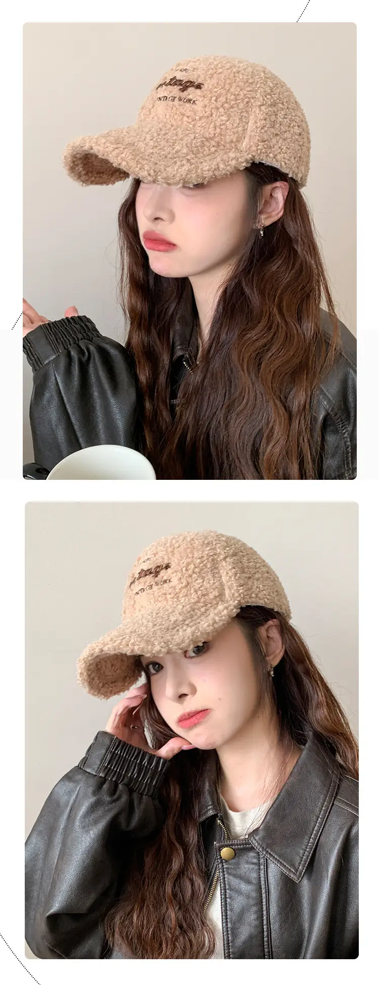 Winter New Ladies Embroidered Lamb Wool Baseball Cap Warm Teddy Velvet Fashion Face Show Couple Cap — feature 4