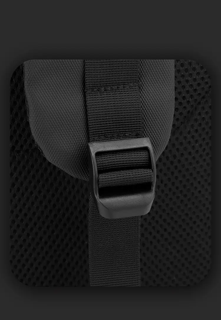 Men's Large Capacity Crossbody Bag Black Leather — feature 22