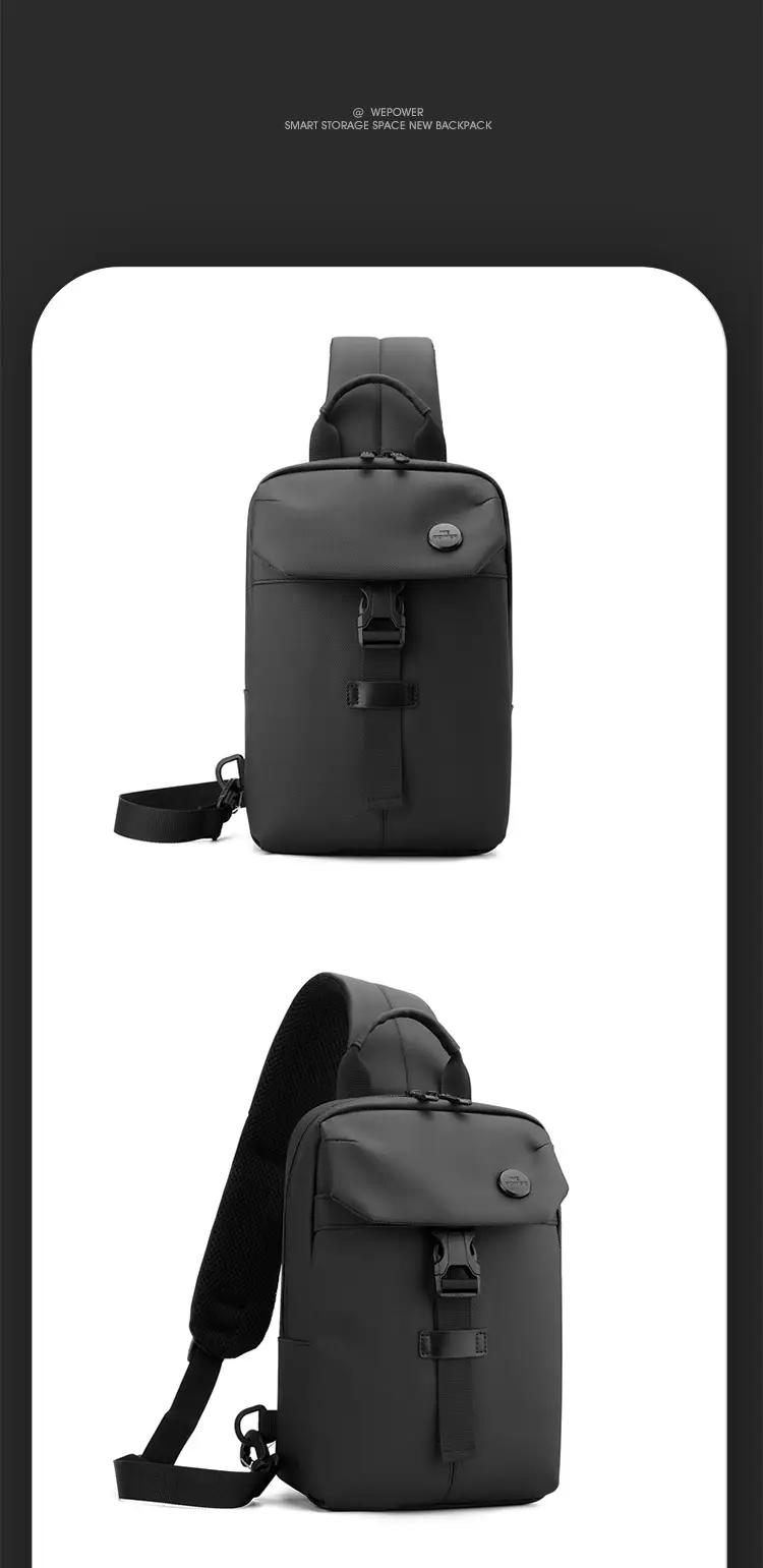 Men's Large Capacity Crossbody Bag Black Leather — feature 27